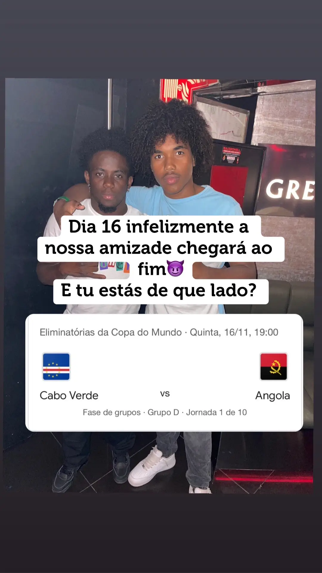 Vais torcer por quem? Quero ver as bandeiras no comentario 🇨🇻 vs 🇦🇴#tininhocruz #angollano #tfd