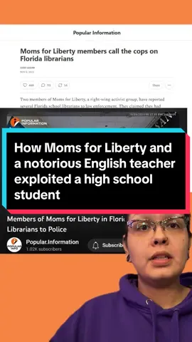 How Moms for Liberty and a notorious English teacher exploited a high school student by Judd Legum #florida #bookban #school #library #schoollibrarian #momsforliberty #stormandfury #update #news #fyp #viral #floridamom 