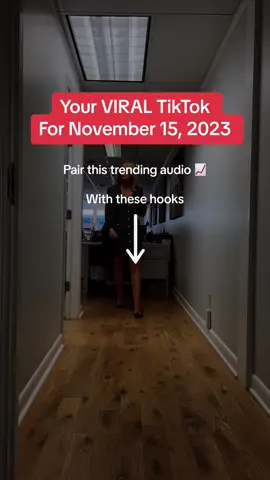 🚀 Pair this trending audio with one of these two hooks.  And now repeat the process every day (different audio-different hooks) To 10X your efforts make sure you  Are making content around your 3-5 content pillars Your content speaks to a pain point or desired outcome of your ideal client. You’re spending a minimum of 30 minutes engaging with fellow creators and businesses. Come back tomorrow for a new trending audio and viral hook. #trendingsound #trendingaudio #viralhook #tiktoktips #trendingtiktok #socialmediamanager 