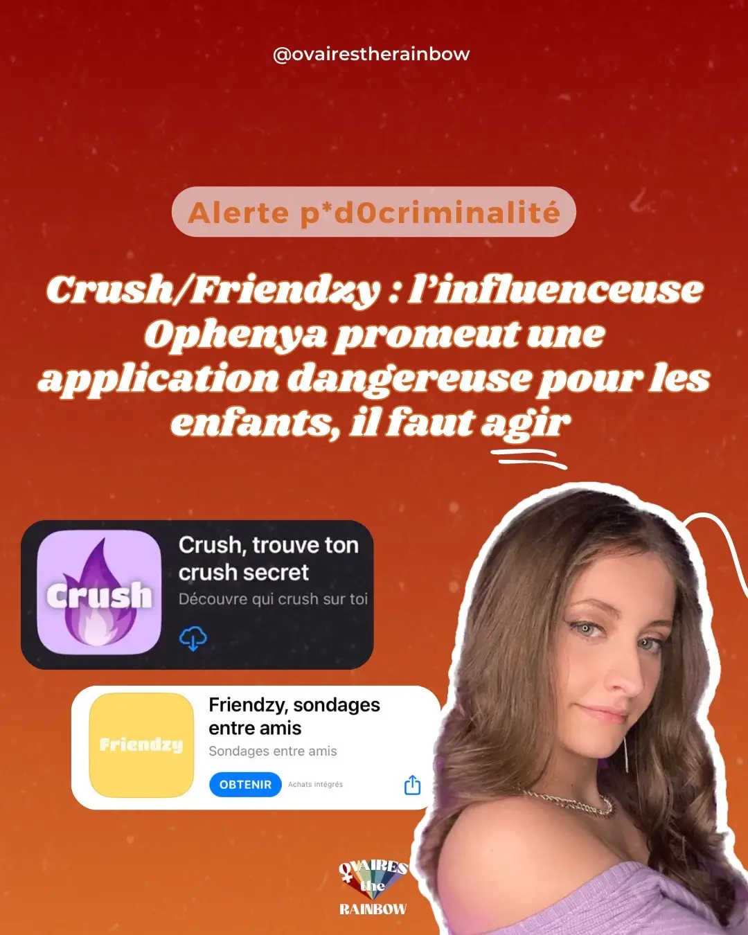 Sujet important !⚠️ Merci à @Sid 👩🏾‍🏫 qui alerte sur le sujet 💪 À partager ! Et sensibilisez les (pré)ados autour de vous. #ophenya #crush #friendzy #vss #feminisme #feministe #actu #news #sensibilisation #prevention #ado #preado #eurovisionjunior