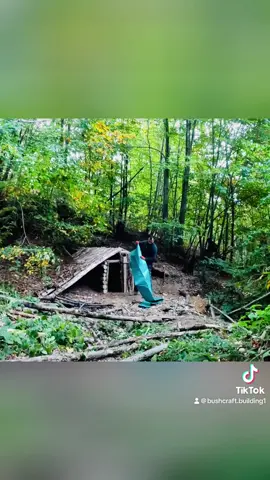 Building a Bushcraft Log Cabin #bushcraftsurvival #bushcrafttrip #camp #outdoor #building #campinglife #fyp #foryou 