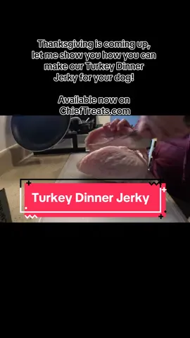 A quick video demo of how to make our Turkey Dinner Jerky at home! Just 4 simple ingredients and a bit of love. Now available on our website www.ChiefTreats.com #dog #dogsoftiktok #dogdad #supportsmallbusiness #chieftreatsohio #doglover #dogtreats 