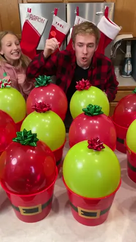 Family Christmas Balloon Roulette 😂 Dad, kids, family, and friends play fun Christmas balloon roulette game with prizes. One of the balloons has a funny prank inside.  (for entertainment purposes only)