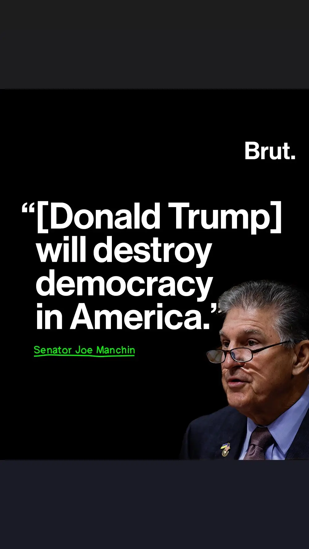 Senator Joe Manchin said November 15 that electing former President Donald Trump to another term in the White House “will destroy democracy in America.” Manchin’s home state of West Virginia strongly supported Trump in the past two presidential elections. On November 10, the moderate Democrat announced he won’t seek reelection in 2024, leaving Republicans an open seat in a heavily GOP state.