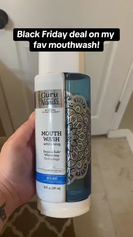 Black Friday deal on my favorite mouthwash. This mouthwash is seriously the best. It noticeably whitens your teeth it’s got essential oils and other goodness to clean out your gums and it makes your breath so fresh! Pick yourself up a few bottles before it sells out! @GuruNanda LLC #mouthwash #freshbreath #whitenteeth #essentialoils #hydrogenperoxide #gumhealth #oilpulling #cleanteeth #oralcare #blackfridaysale #tiktokshopblackfriday #tiktokmademebuyit #fyp #trendingvideo #trendingtiktokshop #viralvideo