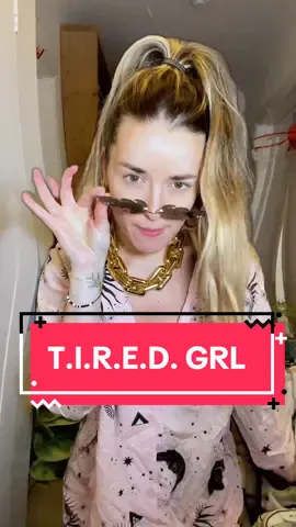 To all ma T.I.R.E.D. GRLs ☺️ 💕 [ Video Description: Alice, a tall white woman, is dressed in pink pyjamas, an oversized gold chain necklace, and a panda sleep mask. She performs the song which is about being a tired girl to camera whilst in her bed in different poses. ] ✨ Original song by @aliyahsinterlude 👑💕 #TiredGirl #AlwaysTired #SickAndTired #ItGirl #Cfsme #mecfs #ChronicFatigue #RelatableVideos #SassyGirl  #SongParody #ItGirl #ChronicallyFabulous #ChronicallyAwesome 