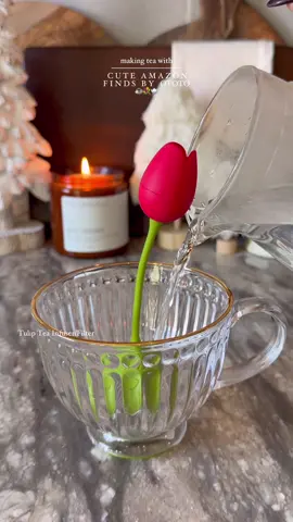 the litte tulip 🥹 these are so fun 💖#amazonkitchenfinds #amazonfinds #amazonfindsbyototo #ototopartner #giftideas #kitchenfinds #uniquekitchengadgets #kitchengadgets #teadiffuser #teasteeper #makingtea #looseleaftea 