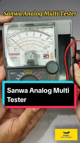 Analog Multi Tester Sanwa | YX360TRF | Made in Japan APPLICATIONS AND FEATURES This instrument is a portable multitester designated for the measurement of low-voltage circuit. This is used at small communications equipments, home electric appliances, voltage of lump line, and measurement of various types of batteries. This is used to measure electrical quantities such as voltage, current, resistance, frequency and signal power.  Basic functionality includes measurement of potential in volts, resistance in ohms, and current in amps. buy now!!!! #sanwa  #analogmultimeter #electronicstesting  #eletricaltools  #diyelectronics  #eagletoolstrading 