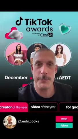 Go vote for me for creator of the year! Link is in my bio, you need to be in Australia or NZ amd you can vote every day ✌️  #tiktok #tiktokawards #fyp #viral #tiktokaustralia 