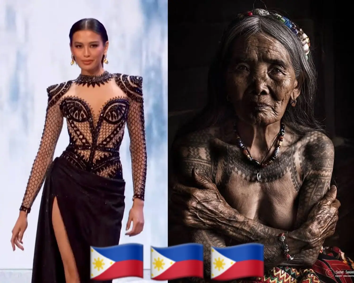 No. It is not just some gown. It's paying homage to national treasure. It's representation. It's history, culture, arts. It's nationalism. It's mad respect. 🇵🇭🖤 #MichelleMarquezDee  #MichelleDee The details of the dress is inspired by Filipino tattoo artist Apo Whang-od.  #MissUniverse2023 #MissUniverse #Philippines #fy #foryou #trending #viral 