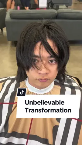 His mom will kich him out the house 😳  #hawaiibarbershops #cambarber #transformation #middlepart #taperfade #haircut #asianhairstyle #barbershop 