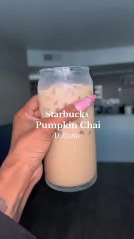 Since we’re boycotting. Had to try this at home 🫶🏾  #IcedPumpkinChaiLatte #StarbucksDupe #IcedChai #PumkinChai 