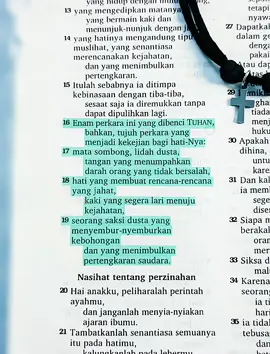 Alkitab 📖 Amsal 6:16-19 #versesoftheday #bibleverse #ayatalkitab 