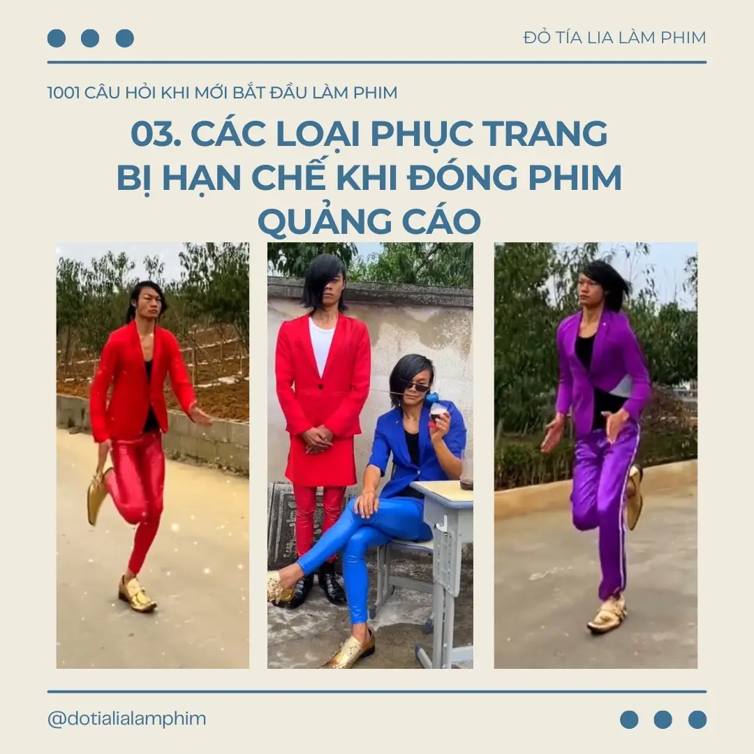 Đâu là những phục trang, phụ kiện hạn chế khi quay phim quảng cáo! #dotialia #editor #cameraman #director #producer 