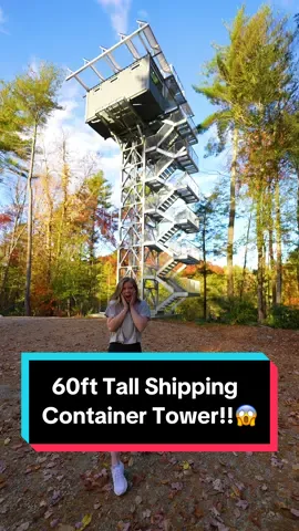 Would you stay at this 60ft Tall Shipping Container Tower in the mountains?!😱 #shippingcontainerhouse #containerhome #shippingcontainerhome #blueridgemountains #airbnbfinds 
