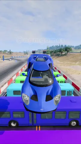 Qual carro pula 7 ônibus de ré? 🧐 pt.2 #beamngdrive #carros #simulador #jumptest 