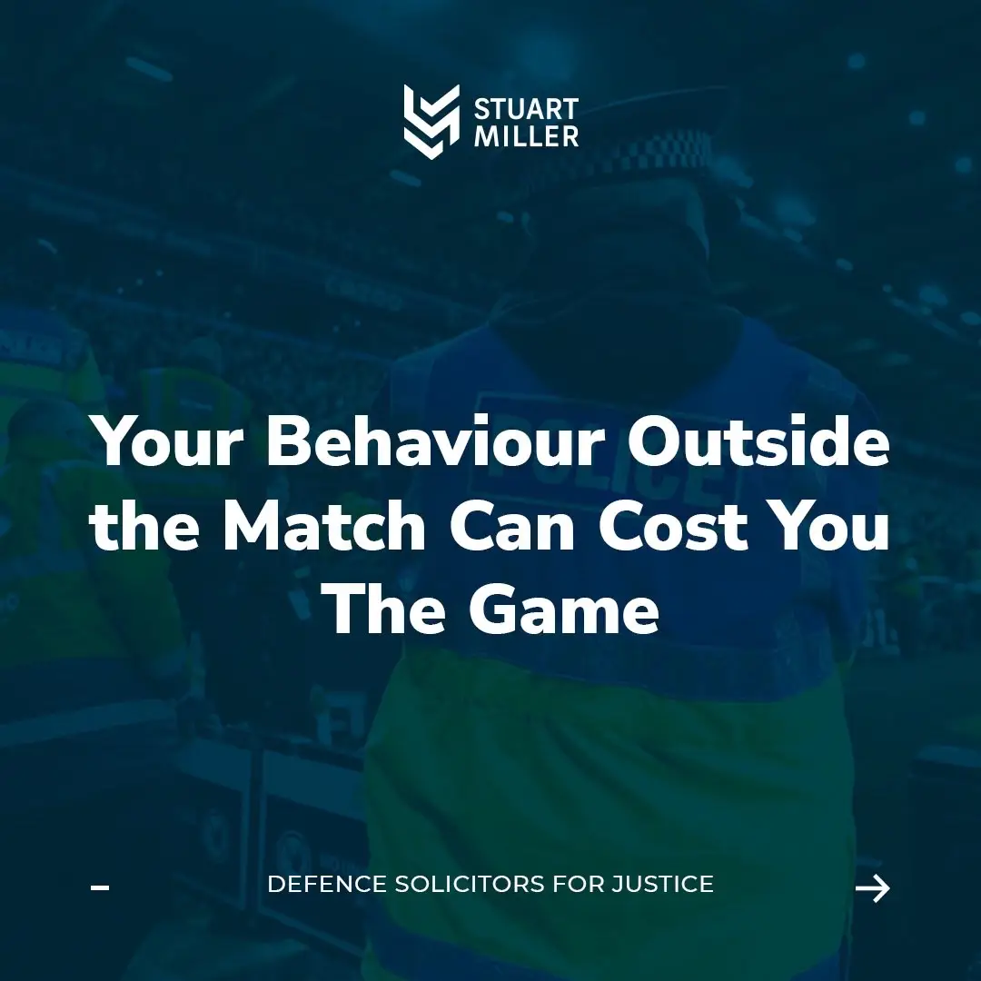 With football season upon us, it's vital to know what you can and cannot do during, and after a game - you can risk losing the right to attend football matches. From throwing items onto the field, or chanting indecent chants, a number of actions can result in you facing heavy fines, and being banned from attending football matches both at home and abroad.  Know the law, and stay free.  #football #ukfootball #footballuk #footballban #footballbanningorder #uklaw #criminallaw #defencelaw #fyp #trending #viral #lawyersofinstagram #stuartmillersolicitors