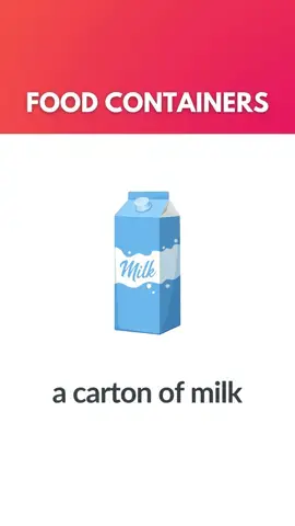Food Containers and Quantities - English Vocabulary #foodvocabulary #englishvocabulary #learnandtrainenglish #english #LearnOnTikTok #englishlesson