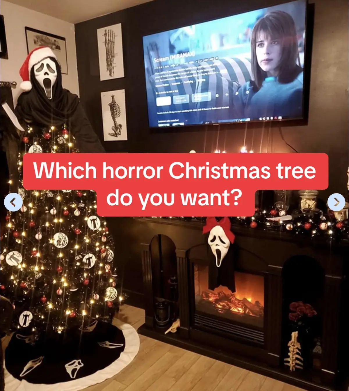 #ghostface #scream #krampus #michealmyers #halloween #foryoupage #jasonvoorhees #fridaythe13th #creaturefromtheblacklagoon #jackskellington #nightmarebeforechristmas #fyp #beetlejuice #coraline #chucky #christmastree #foryou #tree #christmas 