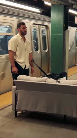 No couches were tossed into the Hudson.  ps. @ericadamsfornyc you’re still welcome on our new couch anytime. pps. It would be cool if it were sponsored + watch Kareem’s full interview on YouTube #subway #couch #sponsorus #ericadams #newyorkcity #nyc