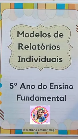 MODELOS de Relatórios Descritivos para 5°ano do fundamental 