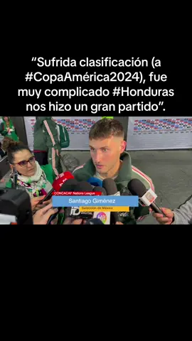 “Sufrida clasificación (a #CopaAmérica2024), fue muy complicado #Honduras nos hizo un gran partido. Desde el primer minuto @miseleccionmx MOSTRÓ ACTITUD Y PERSONALIDAD. No se si fue merecido, pero en los penales si lo merecíamos”, comentó #SantiagoGiménez.  #CONCACAF #ConcacafNationsLeague #santiagogimenez #mexico #selecciondemexico #copaamerica2024 #chacogimenez 