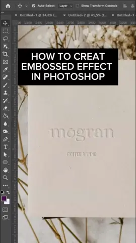 HOW TO CREAT EMBOSSED EFFECT IN PHOTOSHOP 1. Paste the logo you want in the area where you would like to apply this effect. 2. In the layers area, create a folder 