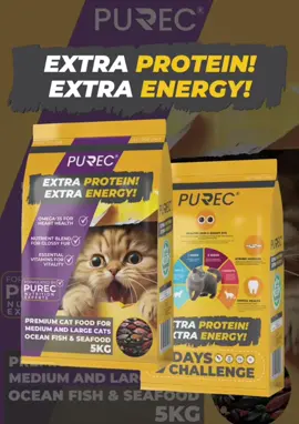 Terbaru makanan kucing Premium ! tak pernah beli vitamin utk kucing? tak pernah bagi supplement? kucing murung dan tak sihat? korang wajib bagi makanan kucing PUREC ni. complete segala nutrition. tekan beg kuning.#PURECPREMIUM 
