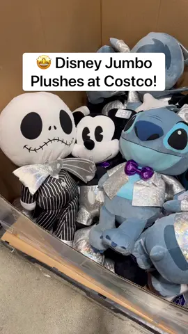🤩 Disney Jumbo Plushes at Costco! I spotted Mickey, Minnie, Stitch, and Jack Skellington! These are 15.5” tall and are a STEAL at just $18.99! #costco #disney #jumboplush #mickeymouse 