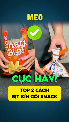 #mẹovặt 218 | TOP 2 cách gói kín túi snack mà không cần dây thun cột | How to tightly wrap a snack bag #snack #bimbim #oishi #TikTokAwardsVN2023 #tips #DIY #lifehacks #meovat #meohay #meovatcuocsong #huongdan #cachlam #kienthuc