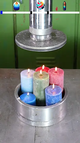 Crushing Crayons and Candles With Hydraulic Press 🤩🤯🚀 #hydraulicpress #crushing #satisfying #asmr 