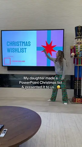 Tis the season 😅 #christmaslist #powerpoint #daughter #family #familytime