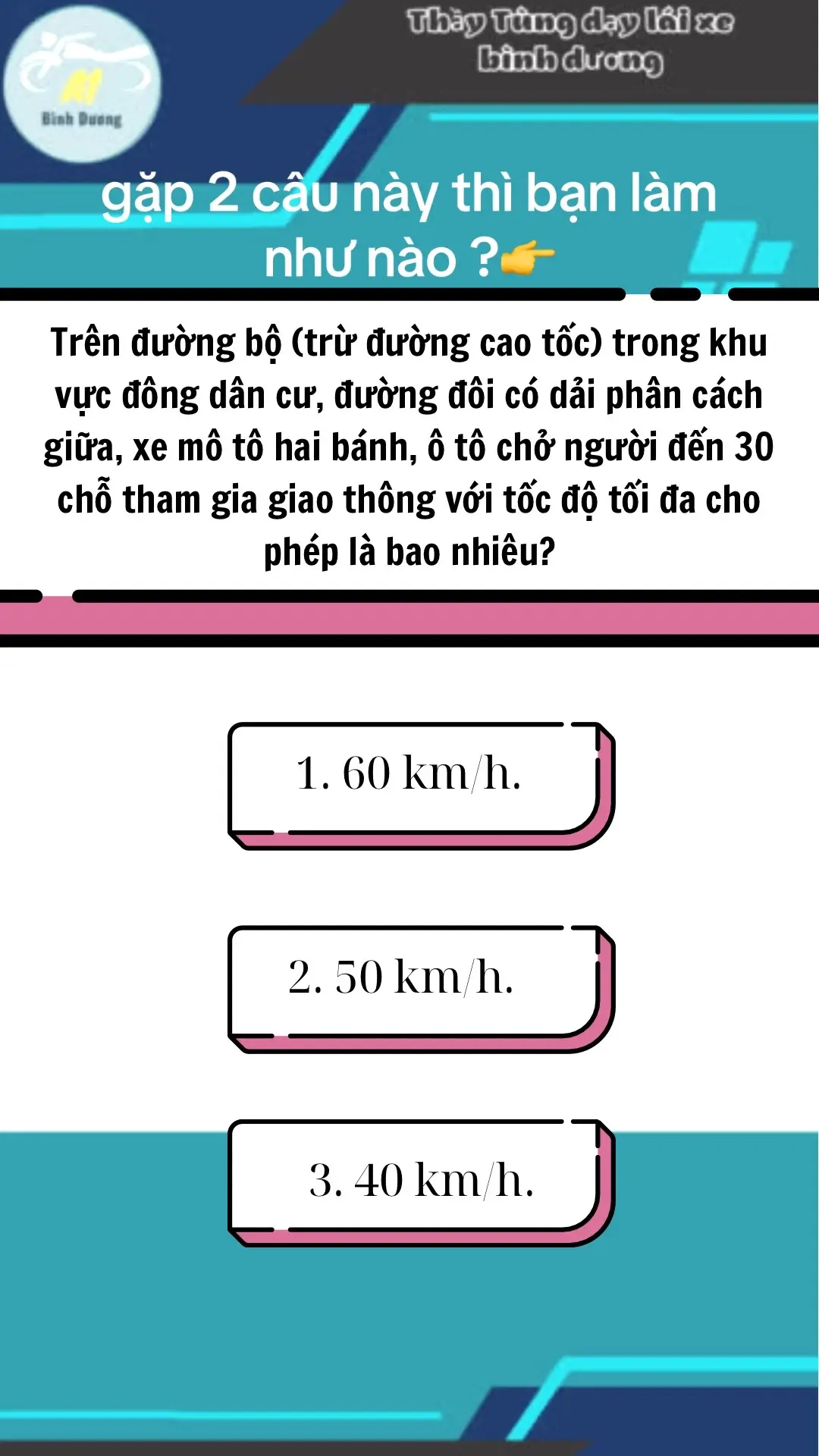 cmt đáp án nào đây🤔#hoclaixe #A1 #oto 