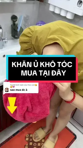 Trả lời @Heo con😘🥰💗 Khăn mũ đội đầu ủ tóc khô nhanh #xuhuong 