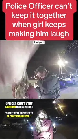 Police Officer can’t keep it together when girl keeps making him laugh