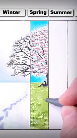 Draw a Tree! #easy #drawing #art #tutorial #howtodraw #tree #winter 