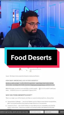 Food Deserts are real and their impact on healthy living shoild not be understated. 