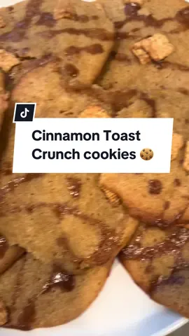 Lets make cookies ! All Ingres are listed below! 🍪❤️🫶🏻             2 sticks of butter , 1/2 cups of sugar , 3/4 cups of brown sugar , 1 egg , 2 tsp vanilla , 1/2 tsp salt , 1 abd 1/2 of tsp cinnamon, 1 tsp baking skda , 2 cups of flour, and 1 abd 1/2 cinnamon toast crunch cereal bake at 350 for 15 mins . For the liquid on tol use 1/2 of a cup of powder sigar 1 tsp of cinnamon 1 tsp of milk and milk!  #dessert #cinnamoncrunch #cinnamoncrunchcookies #EasyRecipe #recipes #cookies #baking #letsbake #christmascookies #foryou #foryiupage 