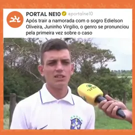 PRONUNCIAMENTO DO GENRO| O caso envolvendo o genro que traiu a namorada com o sogro teve desenvolvimentos inéditos nesta segunda-feira (27). Juninho Virgílio, em entrevista concedida a uma emissora de televisão em Araraquara, cidade localizada no estado de São Paulo, apresentou sua perspectiva sobre os eventos que alcançaram notoriedade em âmbito nacional. Mas e aí o que você acha do caso ? (Imagens: Reprodução/ Tv Araraquara)