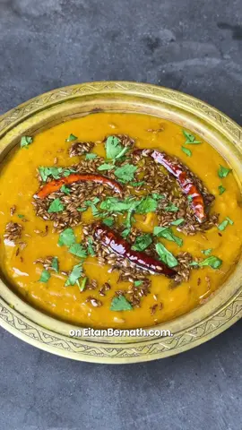 Currently earing a bowl of this steaming hot Dal Tadka for breakfast instead of my typical Pan au Chocolat. Recipe is on EitanBernath.com! #indianfood #dal #daltadka 