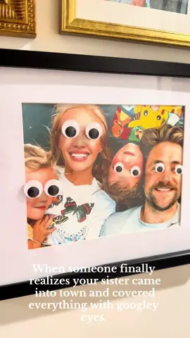 I’ll  give it to my sister this was a good one. 80 googley eyes later, i think ill just let them stay because removing them is too much work 🙈 #prank #googleyeyes 