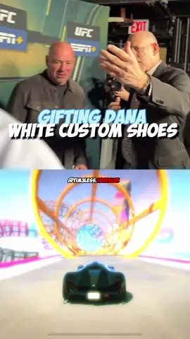 Marco gives Dana White custom ufc shoes. 