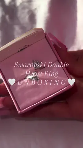 Unboxing the Swarovski Double Heart Ring 💍💕  So beautiful. #fyp #unboxing #swarovski #swarovskicrystals #doubleheartring #christmas 