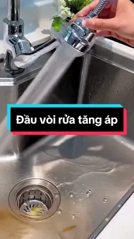 Đầu nối vòi rửa bát tăng áp, xoay 360 độ, 2 chế độ nước tiện lợi #dauvoiruabat #daunoitangap #xuhuong #vairal #fyp 