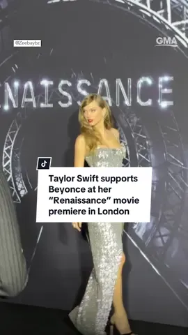 Women supporting women 🖤 Taylor Swift went to London to support @Beyoncé at her Renaissance movie premiere! #taylorswift #beyonce #renaissance #movie #premiere #redcarpet #london 