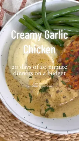 Creamy Garlic Chicken - One of our new favourite family dinners. Visit simplehomeedit.com for the full recipe or hit the link in my bio! #dinner #DinnerIdeas #familydinner #Recipe #fyp #creamy #garlic #chicken 