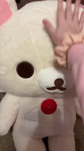 she’s so much bigger than i expected 😂 i got her from @jellybeet on black friday !! #korilakkuma #rilakkuma #sanx #plush #plushies #cute #kawaii #pink #cutecore🐾🦴🎀🍮 #fyp #foryou 
