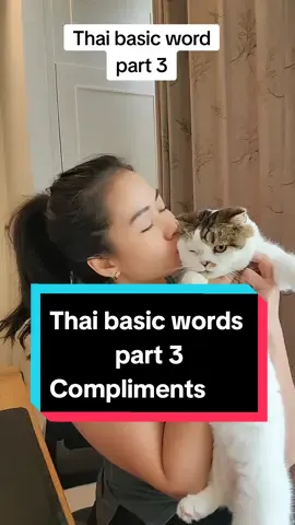 Thai basic words part 3. Compliments!  #thai #thailanguage #tiktokthailand #learnthailanguage #livinginthailand #travelthailand #dkinthailand #tiktokuni #learnthai #thailand #fyp 