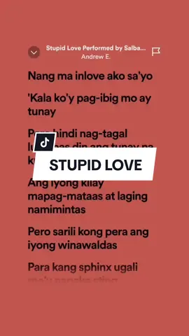 Stupid Love🎶by:Andrew E. #songlyrics #spotify #fypviral 