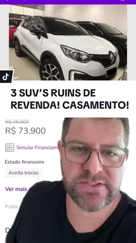 3 SUV’s que são ruins de revenda, famoso “comprou casou”! #lucasfaccina #instagram #tiktok #carros 